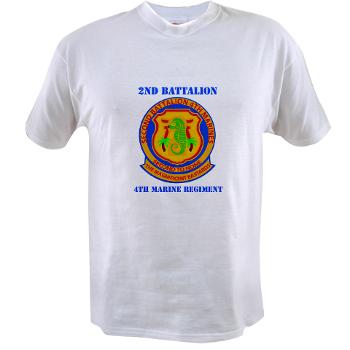 2B4M - A01 - 04 - 2nd Battalion 4th Marines with Text - Value T-Shirt - Click Image to Close